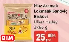 ÜLKER HALLEY MUZ AROMALI LOKMALIK SANDVİÇ BİSKÜVİ ÜLKER HALLEY MUZ AROMALI LOKMALIK SANDVİÇ BİSKÜVİ